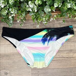 Victoria's Secret Palm Multi Sunrise Hipster Swim Bottoms NWOT